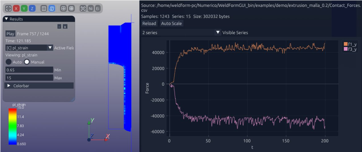 Cold backward extrusion benchmark corresponding to stage 2 of the reference paper